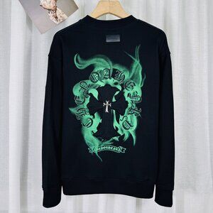 Chrome Hearts Color-Printed Black Long-Sleeved Sweatshirt